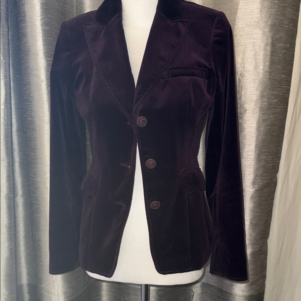 Banana Republic Rich Plum Velvet Blazer